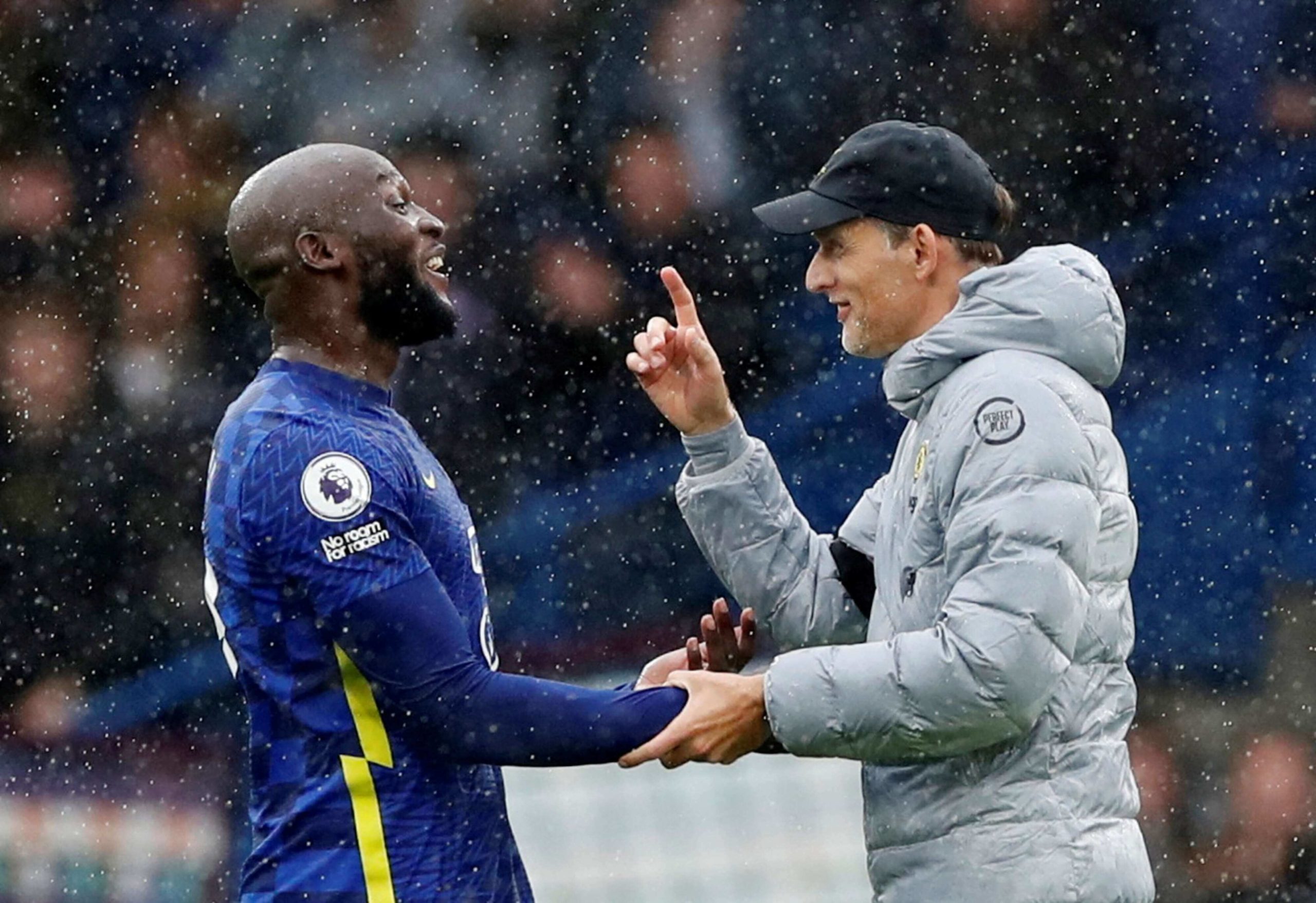 Chelsea manager Thomas Tuchel and Romelu Lukaku