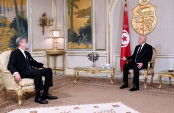 قيس سعيّد، اليوم الثلاثاء 15 فيفري 2022 بقصر قرطاج، السيّد فريد بلحاج، نائب رئيس البنك الدولي للشرق الأوسط وشمال افريقيا
