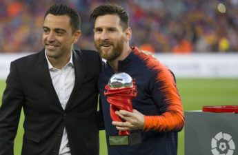 ليونيل ميسي وتشافي في برشلونة