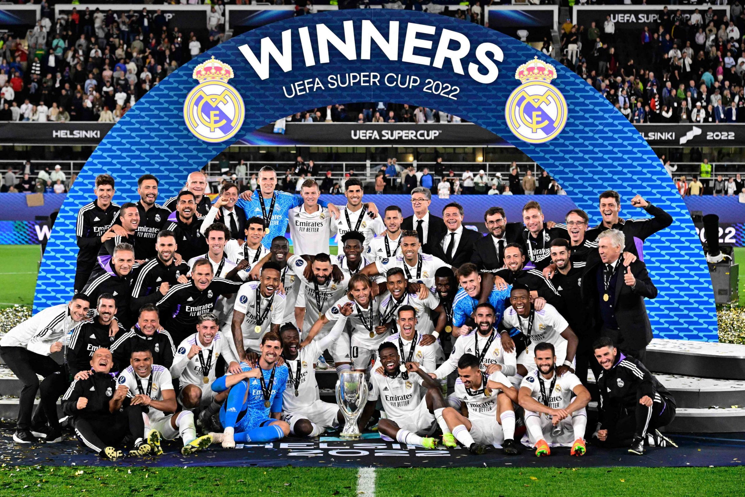 ريال مدريد يهزم أينتراخت فرانكفورت ويعادل الرقم القياسي بكأس السوبر الأوروبية