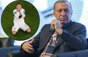 الرئيس التركي رجب طيب أردوغان والنجم البرتغالي كريستيانو رونالدو