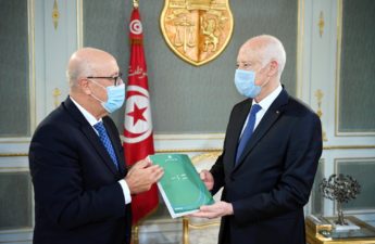 رئيس الجمهورية قيس سعيّد مع مروان العباسي محافظ البنك المركزي