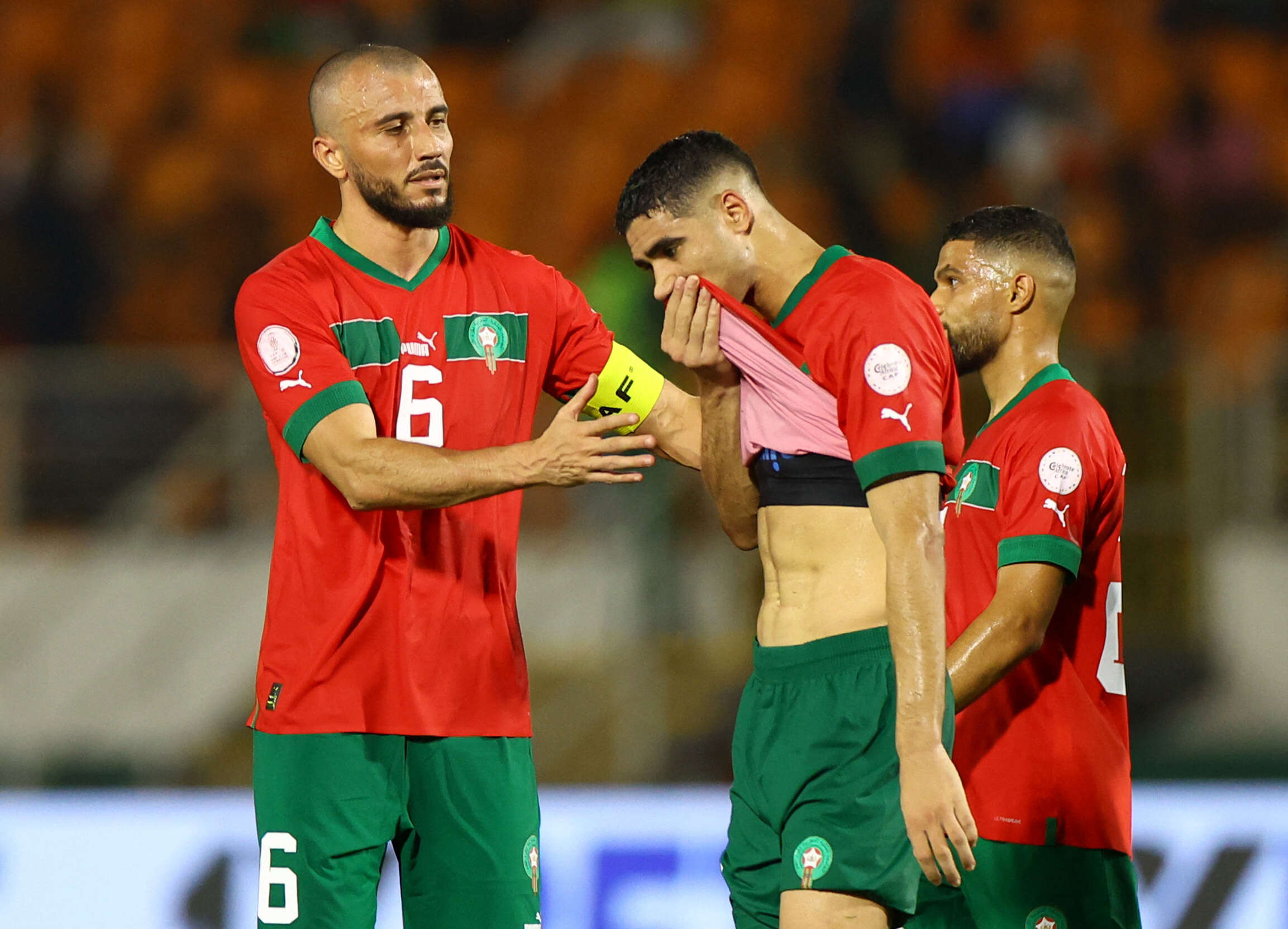 خيبة أمل لاعبي المنتخب المغربي