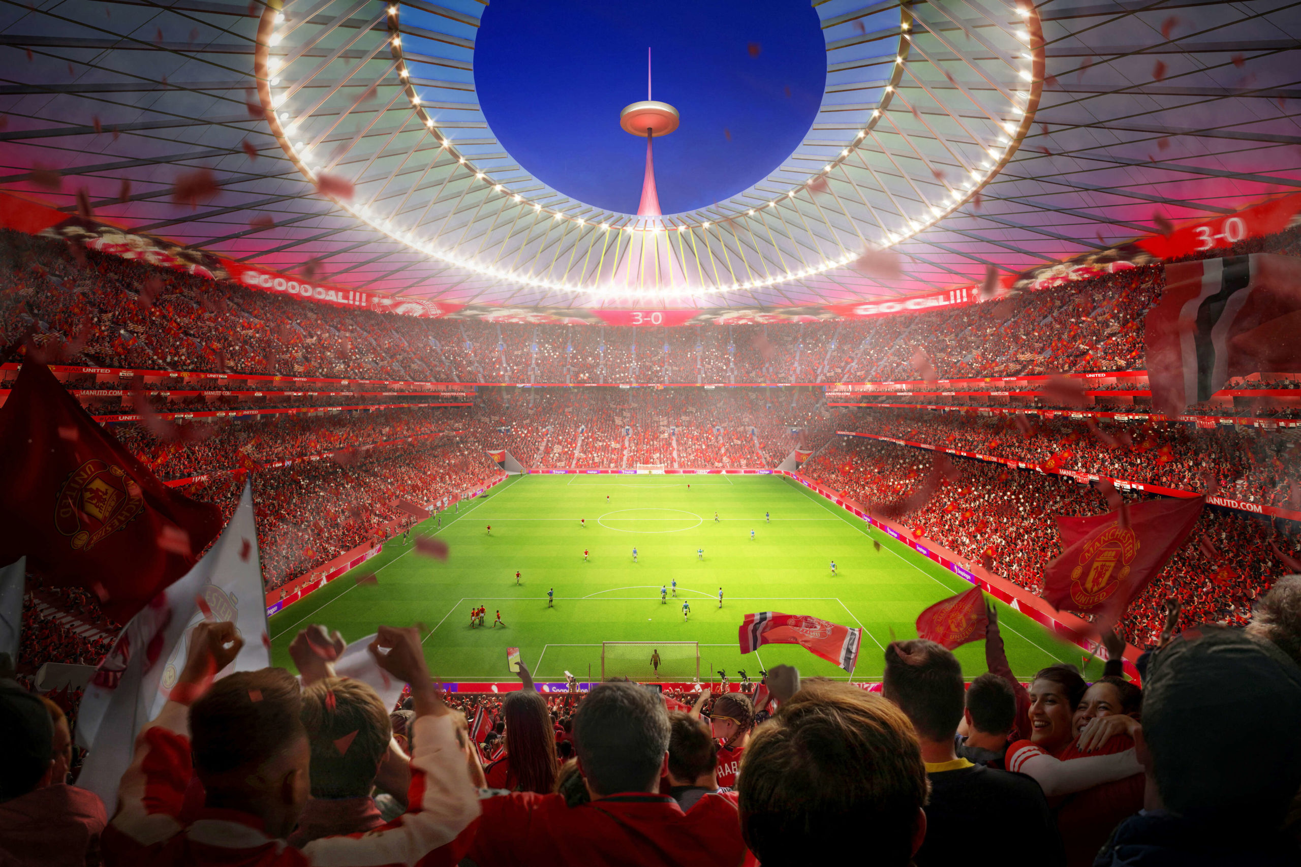 مانشستر يونايتد يعلن خططه لبناء ملعب بسعة 100 ألف متفرج