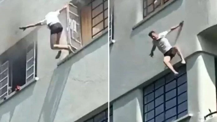 سقط من فندق خلال هربه من زوجته