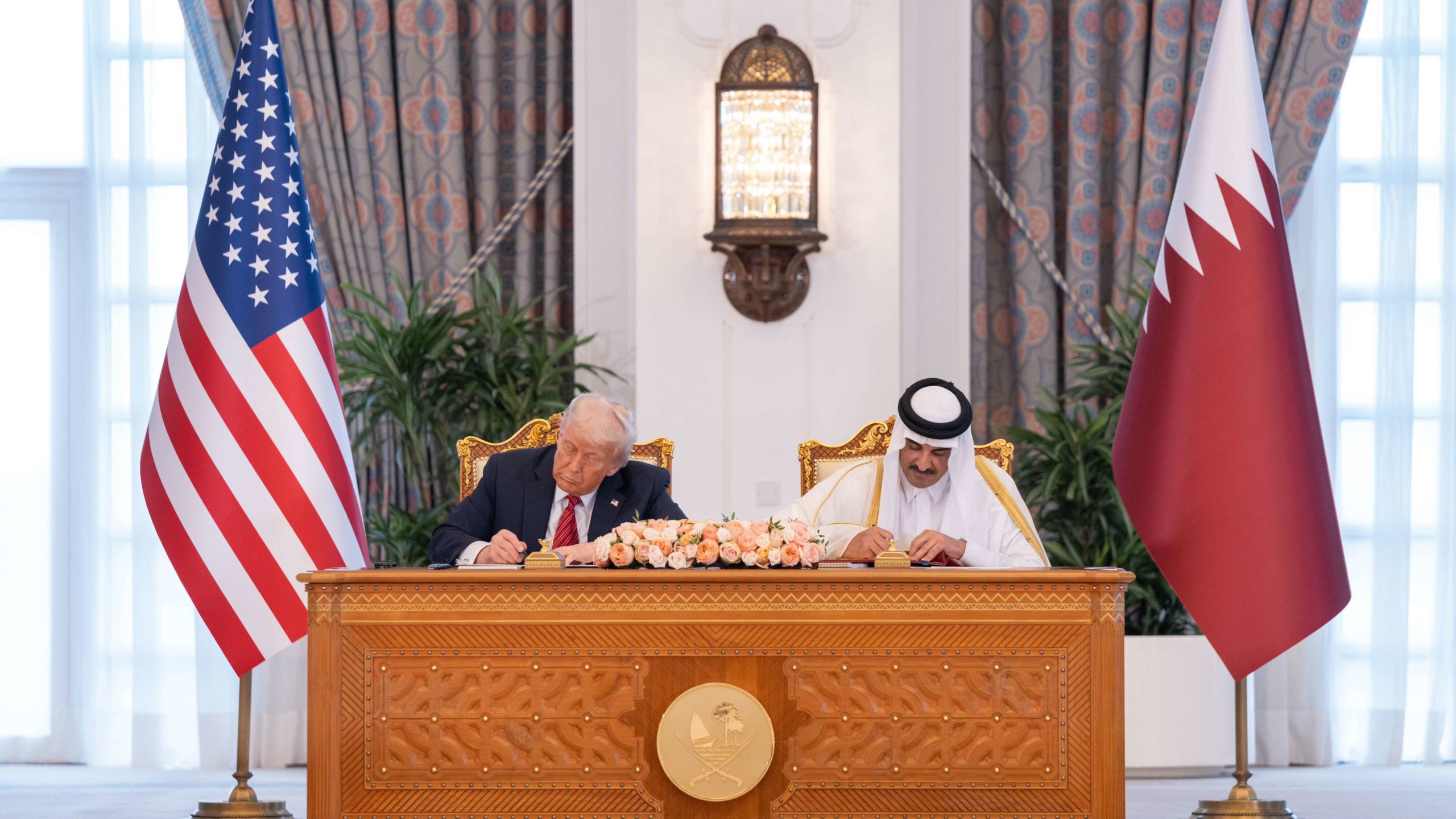 الأمير تميم بن حمد آل ثاني والرئيس دونالد ترامب
