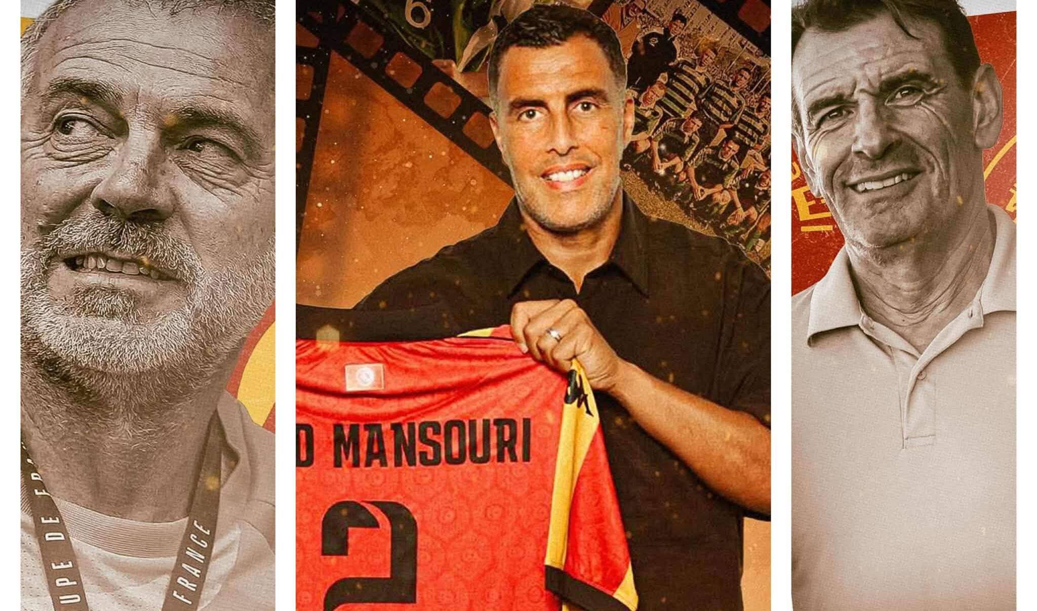 الجزائري الفرنسي يزيد منصوري مع كريستوف شينتروي (Christophe Chaintreuil) كمدير فني لفرع الشبان لكرة القدم، بمساعدة كريستيان براكوني (Christian Bracconi)