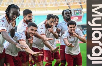 لاعبو الترجي الرياضي التونسي يحتفلون بالفوز وبعيد ميلاد ناديهم 107